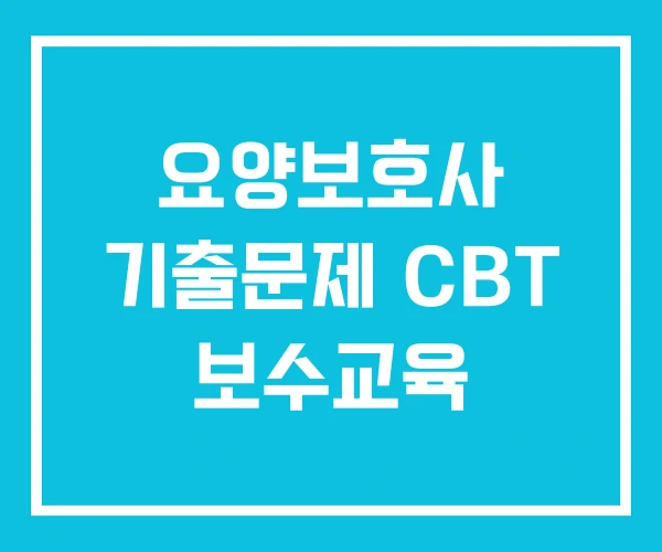 요양보호사 기출문제 CBT 보수교육 요양보호사 기출문제 CBT 보수교육