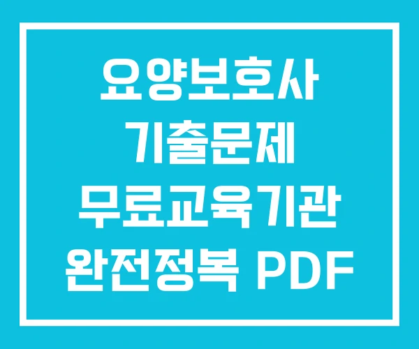 요양보호사 기출문제 무료교육기관 완전정복 PDF 요양보호사 기출문제 무료교육기관 완전정복 PDF