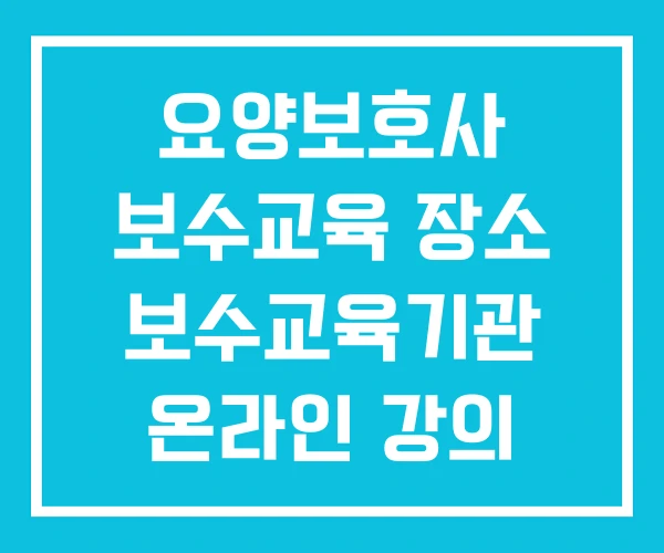 요양보호사 보수교육 장소 보수교육기관 온라인 강의 요양보호사 보수교육 장소 보수교육기관 온라인 강의