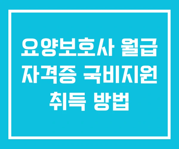 요양보호사 월급 자격증 국비지원 취득 방법 요양보호사 월급 자격증 국비지원 취득 방법