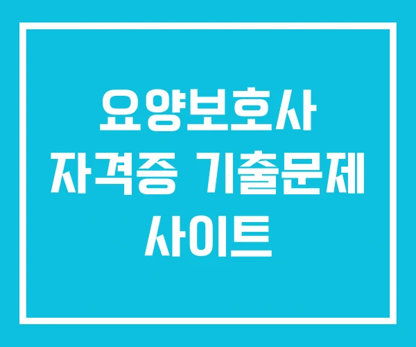 요양보호사 자격증 기출문제 사이트 요양보호사 자격증 기출문제 사이트