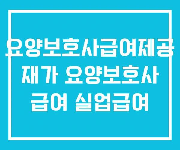 요양보호사급여제공 재가 요양보호사 급여 실업급여
