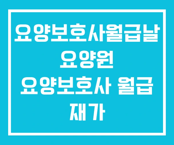 요양보호사월급날 요양원 요양보호사 월급 재가