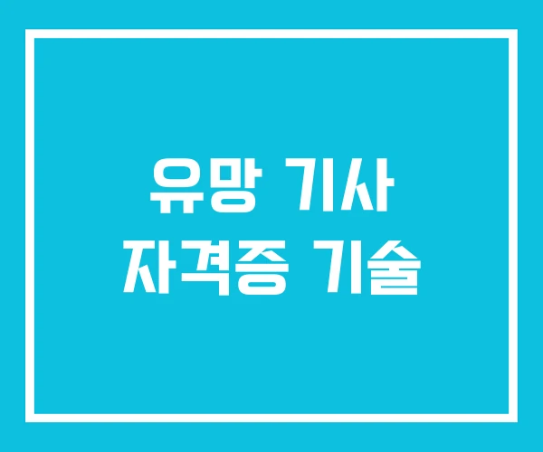 유망 기사 자격증 기술