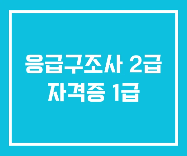 응급구조사 2급 자격증 1급