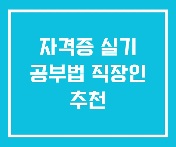 자격증 실기 공부법 직장인 추천