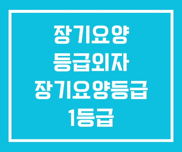 장기요양 등급외자 장기요양등급 1등급