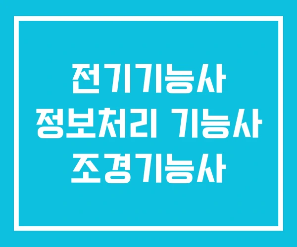 전기기능사 정보처리 기능사 조경기능사 전기기능사 정보처리 기능사 조경기능사