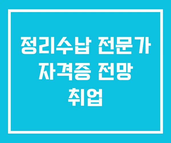 정리수납 전문가 자격증 전망 취업 정리수납 전문가 자격증 전망 취업