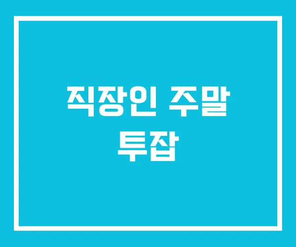 직장인 주말 투잡