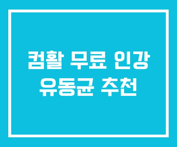 컴활 무료 인강 유동균 추천
