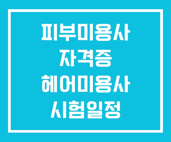 피부미용사 자격증 헤어미용사 시험일정 취득방법