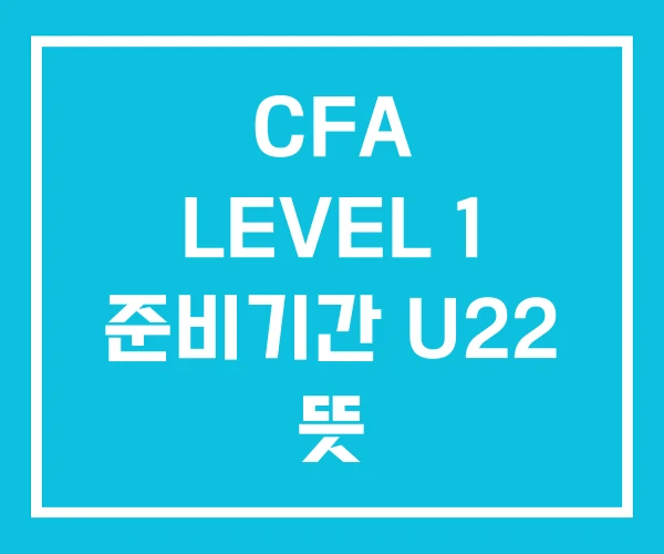 CFA LEVEL 1 준비기간 U22 뜻