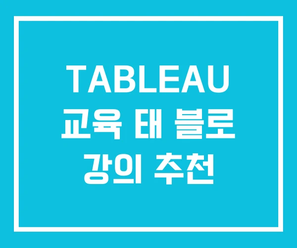 TABLEAU 교육 태 블로 강의 추천 TABLEAU 교육 태 블로 강의 추천