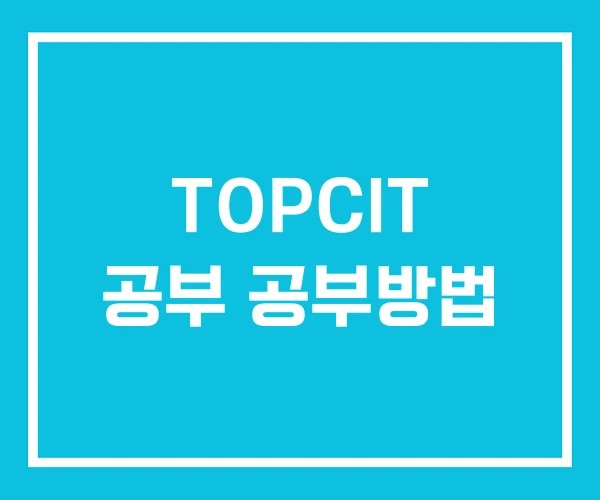 TOPCIT 공부 공부방법