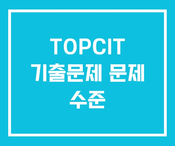 TOPCIT 기출문제 문제 수준 TOPCIT 기출문제 문제 수준