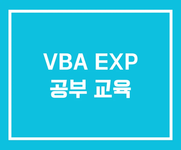 VBA EXP 공부 교육
