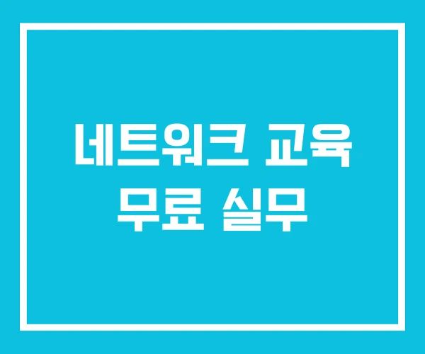 네트워크 교육 무료 실무 네트워크 교육 무료 실무