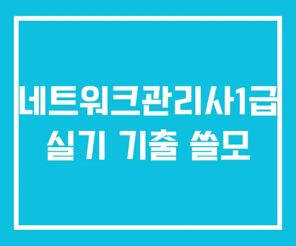 네트워크관리사1급 실기 기출 쓸모