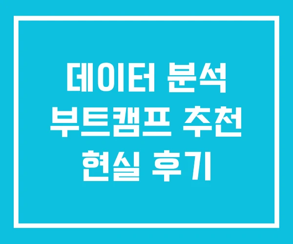 데이터 분석 부트캠프 추천 현실 후기
