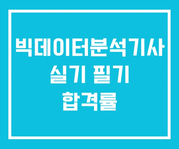 빅데이터분석기사 실기 필기 합격률