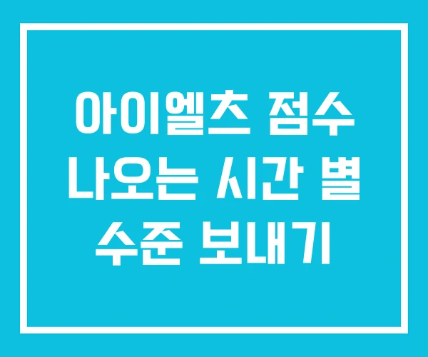 아이엘츠 점수 나오는 시간 별 수준 보내기 아이엘츠 점수 나오는 시간 별 수준 보내기