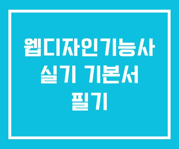 웹디자인기능사 실기 기본서 필기 웹디자인기능사 실기 기본서 필기
