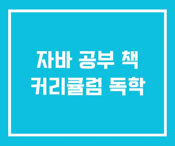 자바 공부 책 커리큘럼 독학