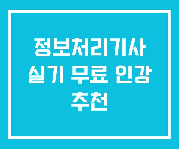 정보처리기사 실기 무료 인강 추천