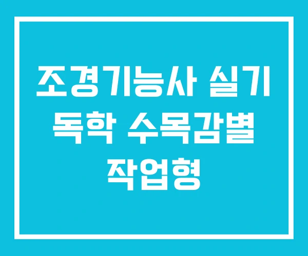 조경기능사 실기 독학 수목감별 작업형 조경기능사 실기 독학 수목감별 작업형