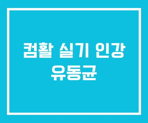 컴활 실기 인강 유동균 컴활 실기 인강 유동균