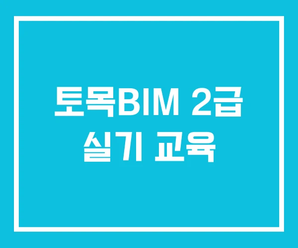 토목BIM 2급 실기 교육