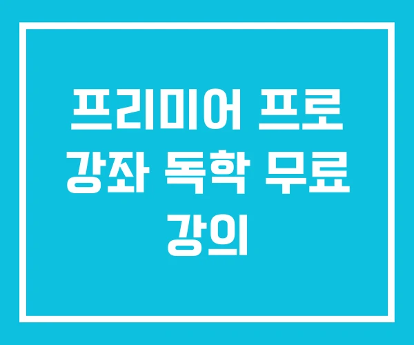 프리미어 프로 강좌 독학 무료 강의 프리미어 프로 강좌 독학 무료 강의