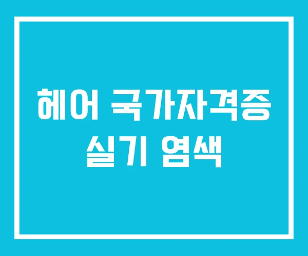 헤어 국가자격증 실기 염색